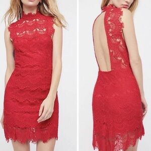 Intimately Free People Daydreamer Lace Dress Size S Red Victorian Core Romance
